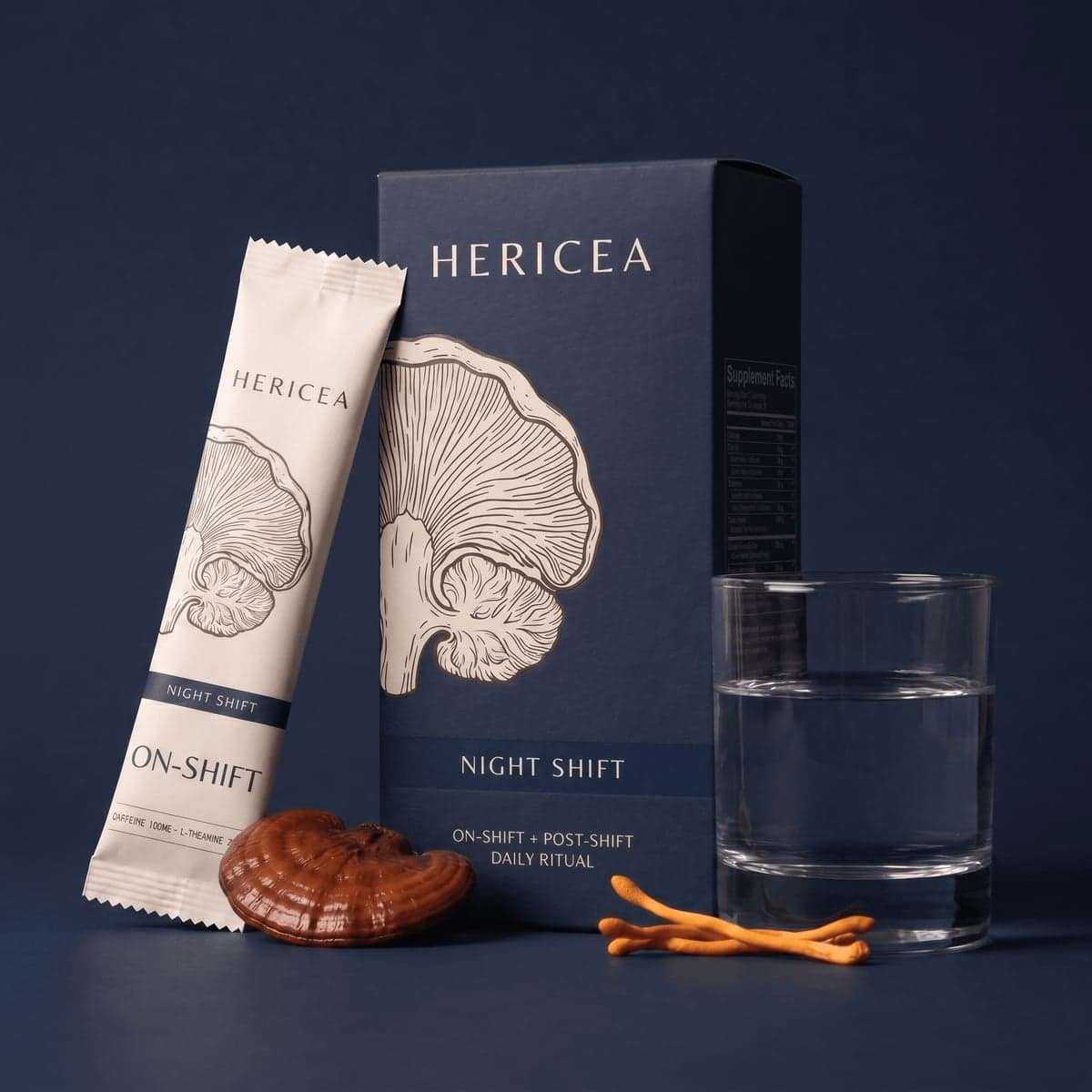 Hericea: Night Shift kit — carton, morning stick and evening packet